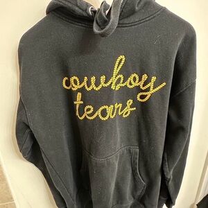 Black Hoodie with Gold Text